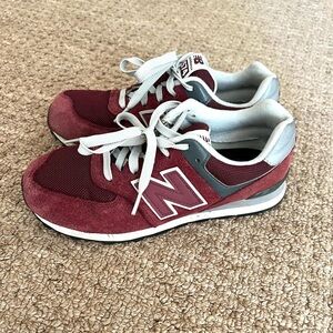 New Balance 574 Sneakers in size 5.5 Men’s size (women’s size 7), Dark Red.